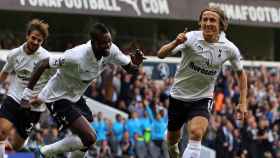 Modric celebra un gol durante su época en el Tottenham. Foto: tottenhamhotspur.com