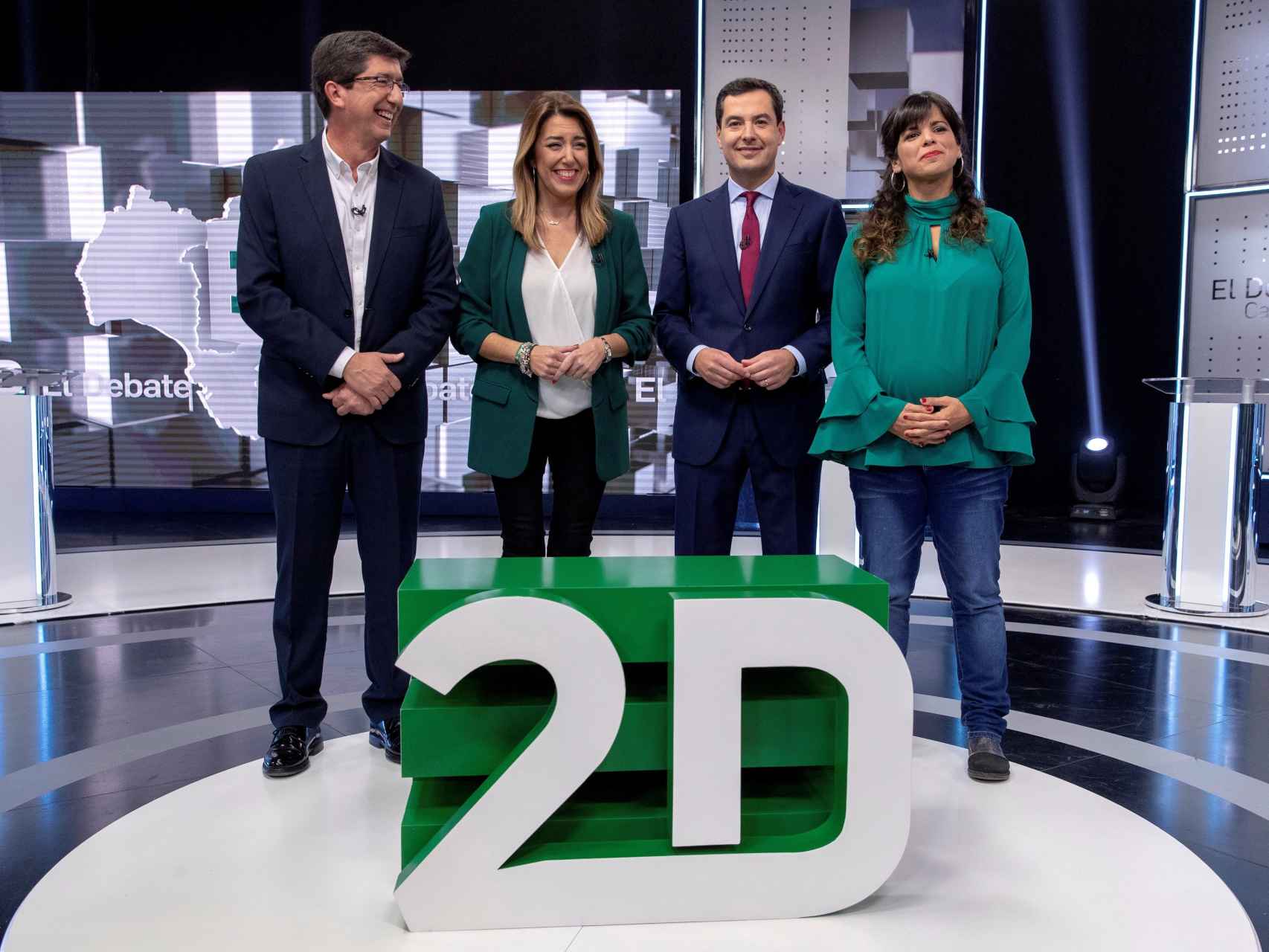 Los candidatos a la presidencia de Andalucía, antes del debate.