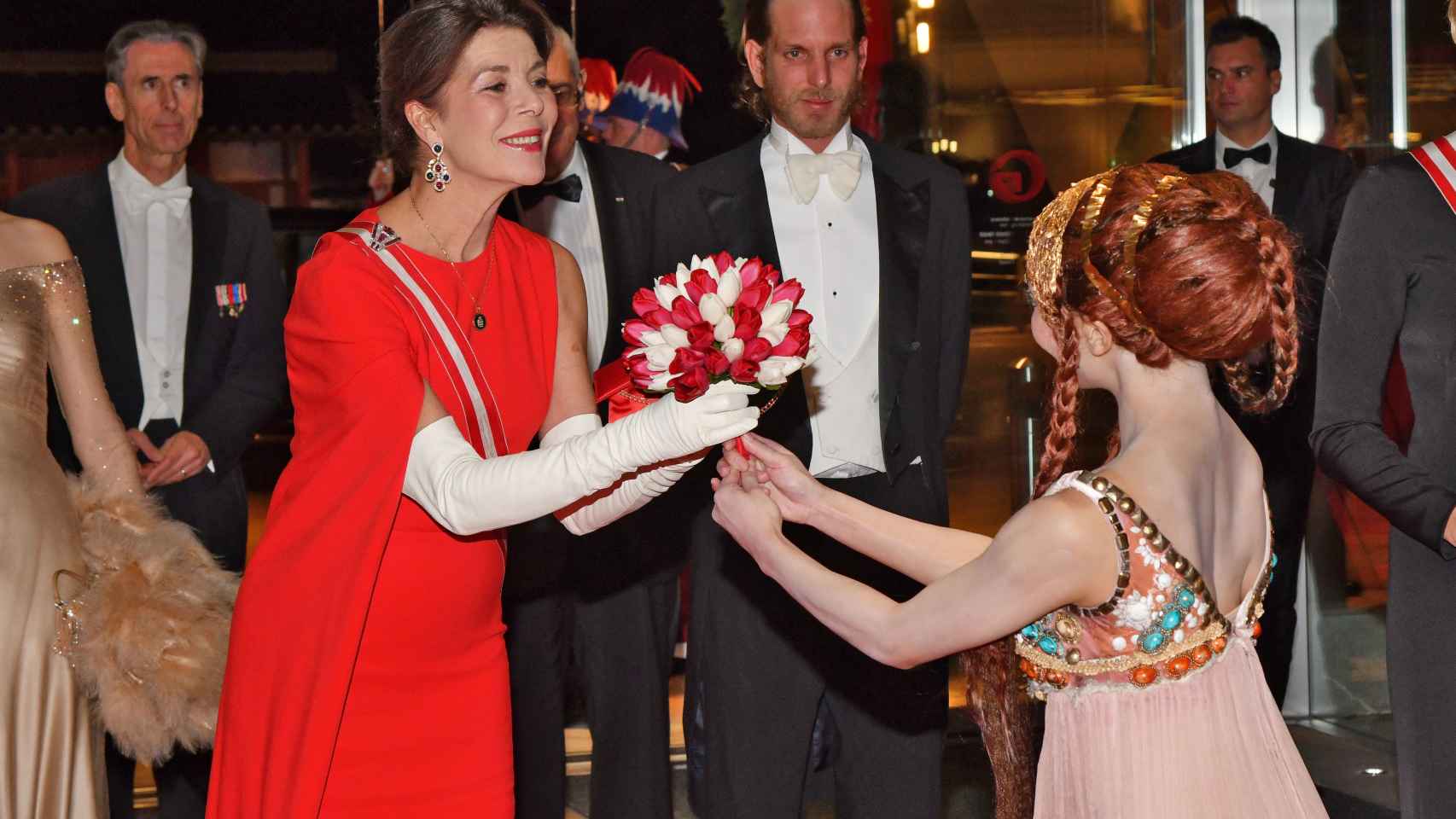 La princesa Carolina de Mónaco en la noche de gala en el Foro Grimaldi.