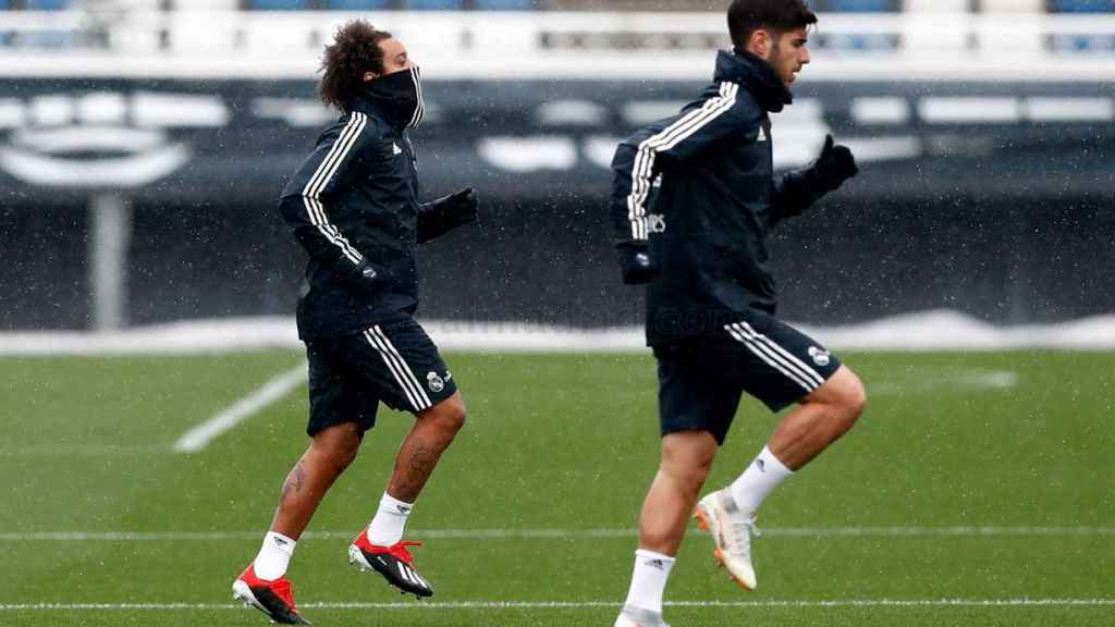 Marcelo y Asensio se entrenan en Valdebebas