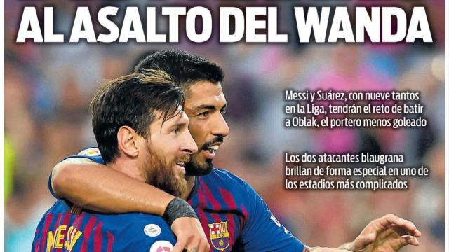 La portada del diario SPORT (23/11/2018)