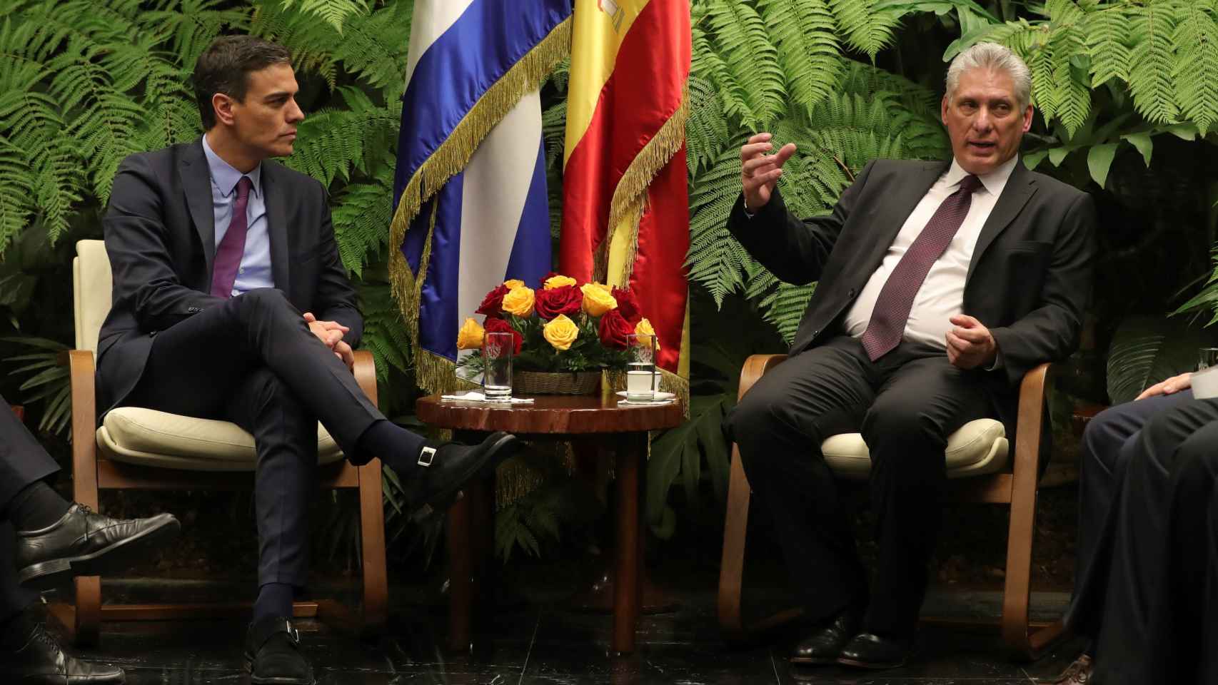 Pedro Sánchez y Díaz-Candel durante la cumbre bilateral celebrada este jueves en La Habana