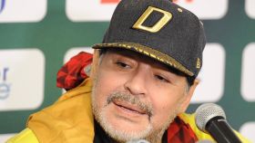 Maradona, en rueda de prensa con a Dorados de Sinaloa