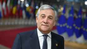 Antonio Tajani, presidente del Parlamento Europeo, a su llegada a la cumbre de Bruselas.