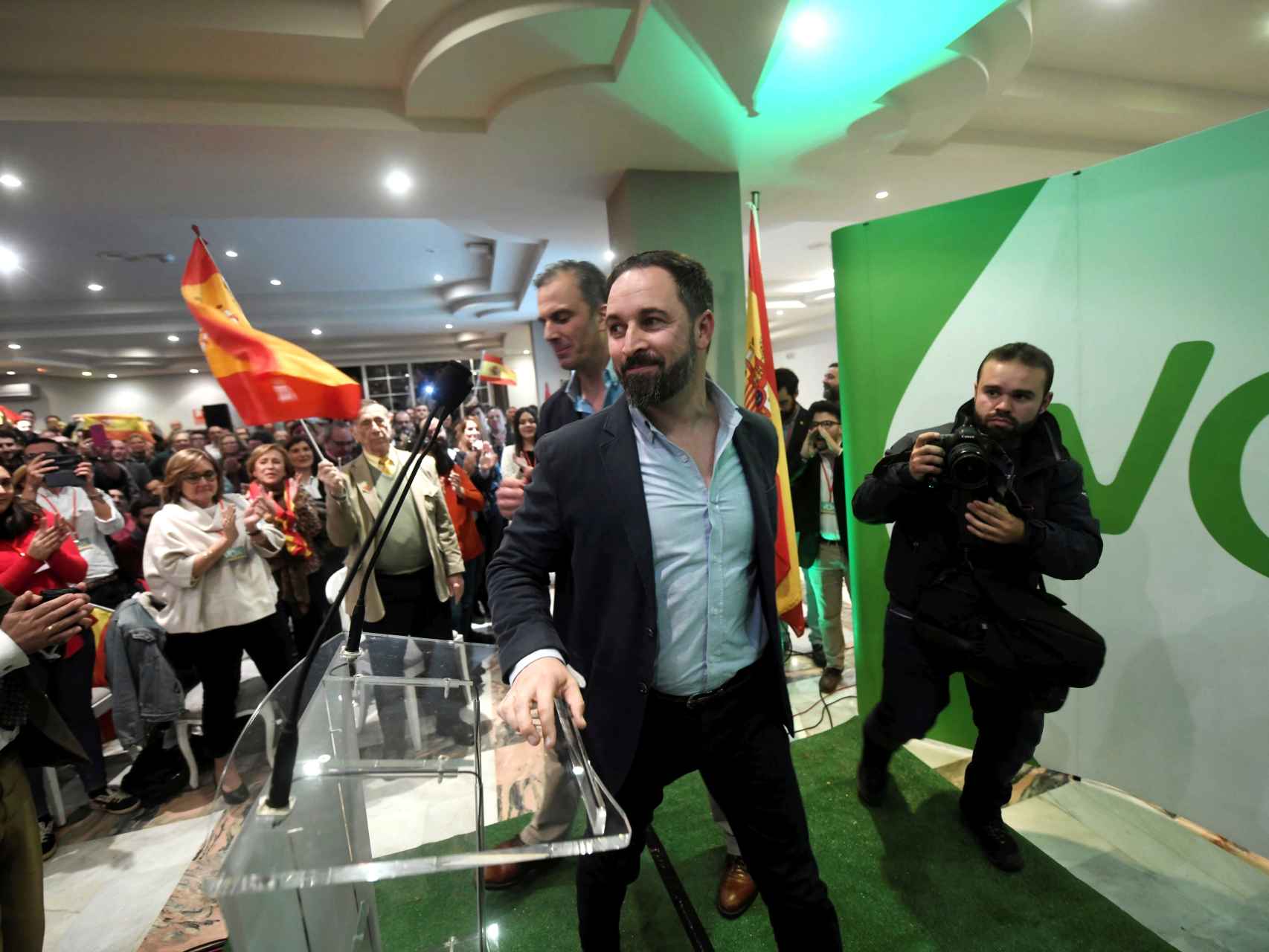 Santiago Abascal, en un mitin en Córdoba por las elecciones andaluzas.