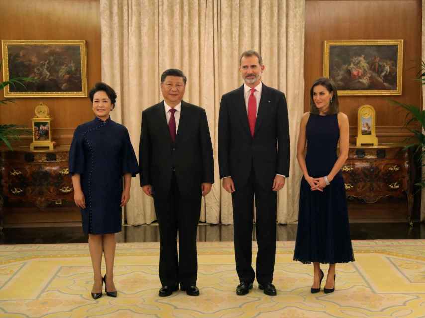 Peng Liyuan, Xi Jinping, Felipe VI y la reina Letizia.