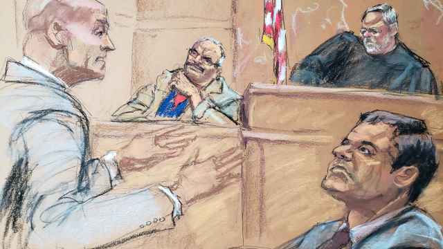 'El Chapo' Guzmán durante el juicio en una de las imágenes que han trascendido.
