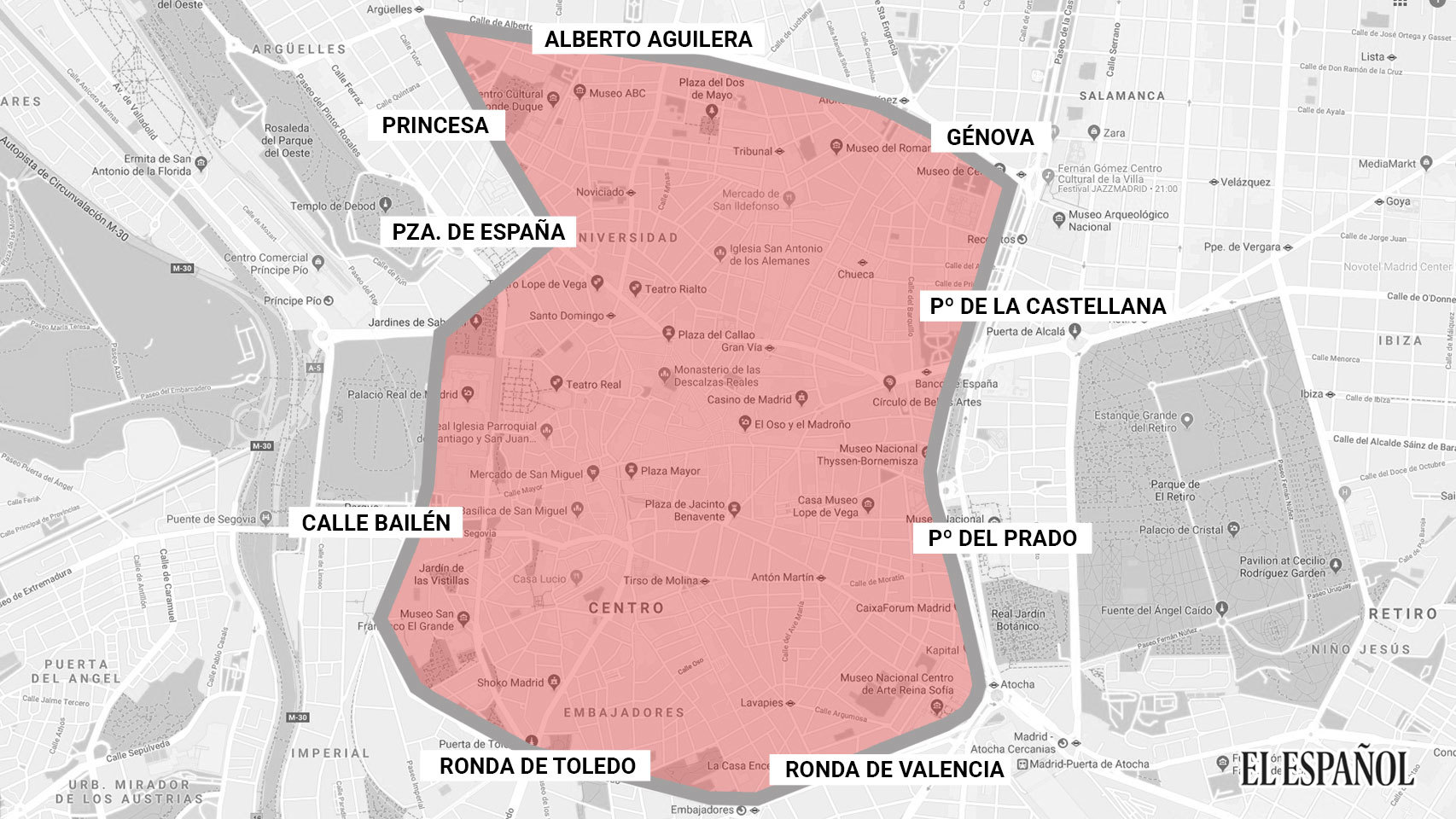 Zona que comprende Madrid Centro.