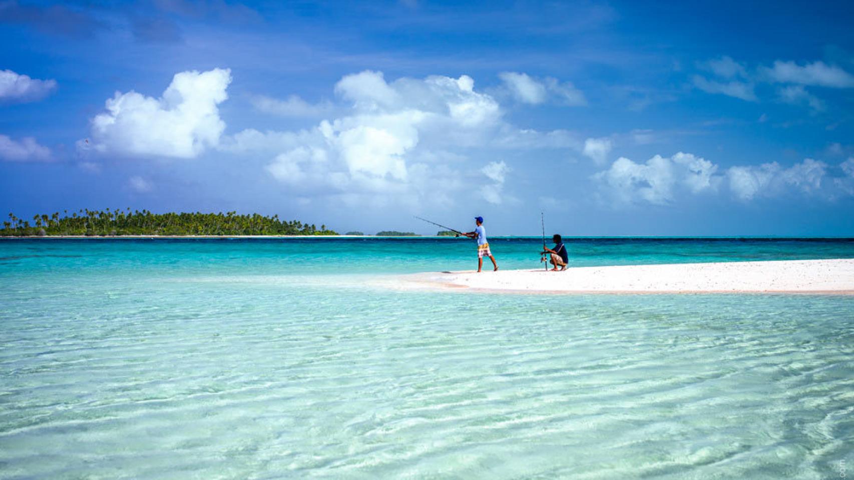 Estampa turística de Kiribati.