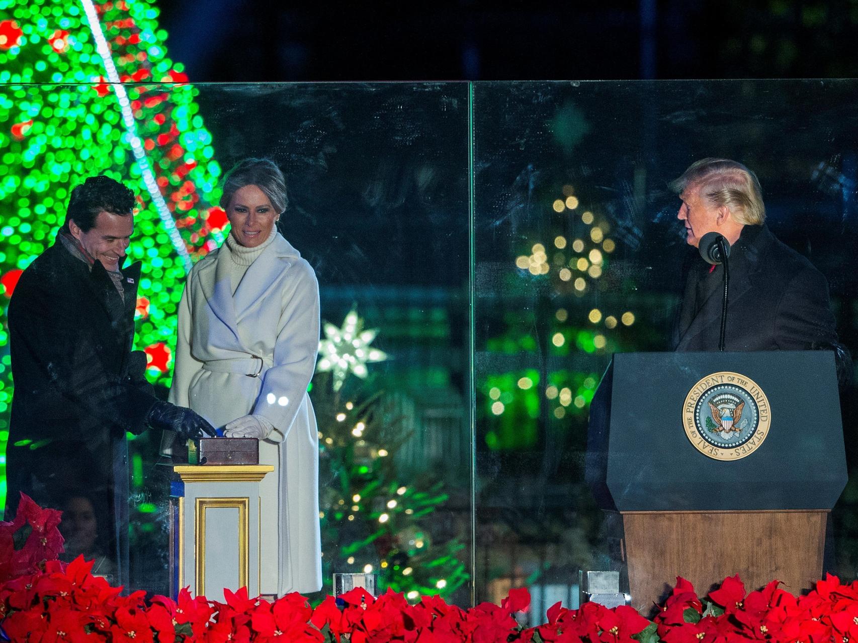 Tradicional encendido del Ábrol Nacional de Navidad de Estados Unidos