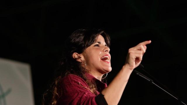 Teresa Rodríguez, durante el mitin en Córdoba.