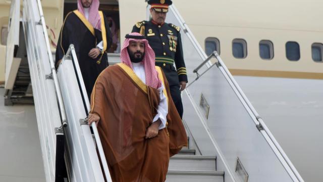 Mohamed Bin Salman a su llegada a Buenos Aires este miércoles