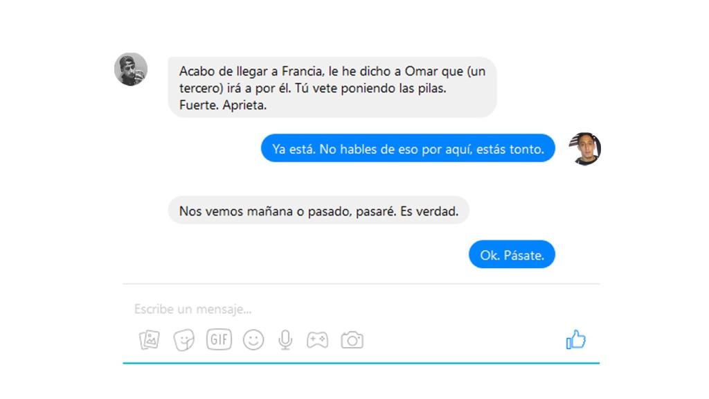 Reconstrucción de la conversación vía chat entre los terroristas