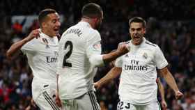 Dani Carvajal celebra el primer gol del Real Madrid