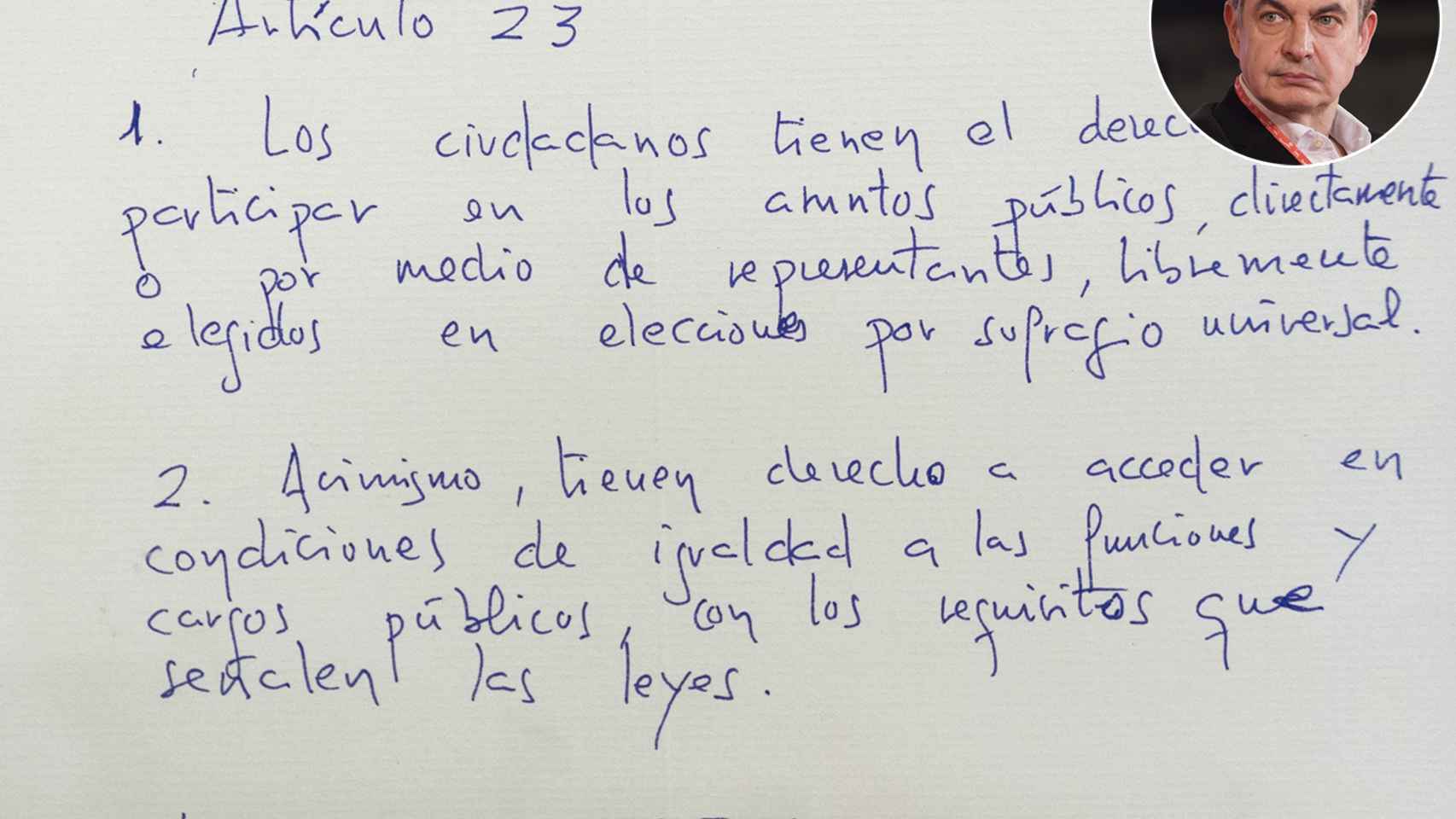 José Luis Rodríguez Zapatero, artículo 23.