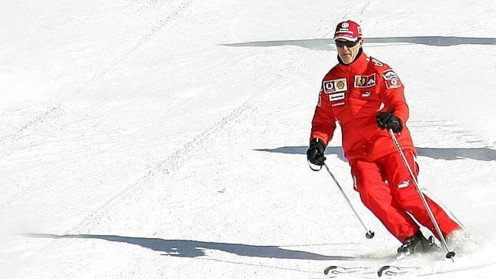 Michael Schumacher esquiando durante su época en Ferrari