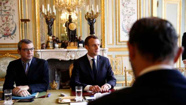 Macron, reunido con su gabinete esta mañana en el Elíseo.