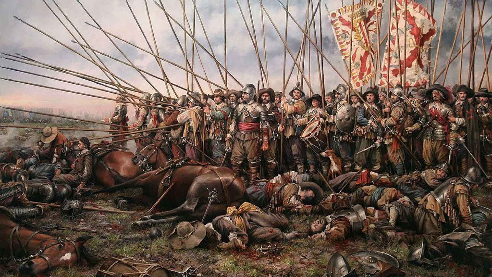 La batalla de Rocroi, símbolo del ocaso de los Tercios, pintada por Ferrer-Dalmau.