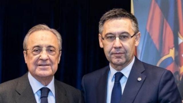 Florentino Pérez y Bartomeu, en el memorial dedicado a Núñez