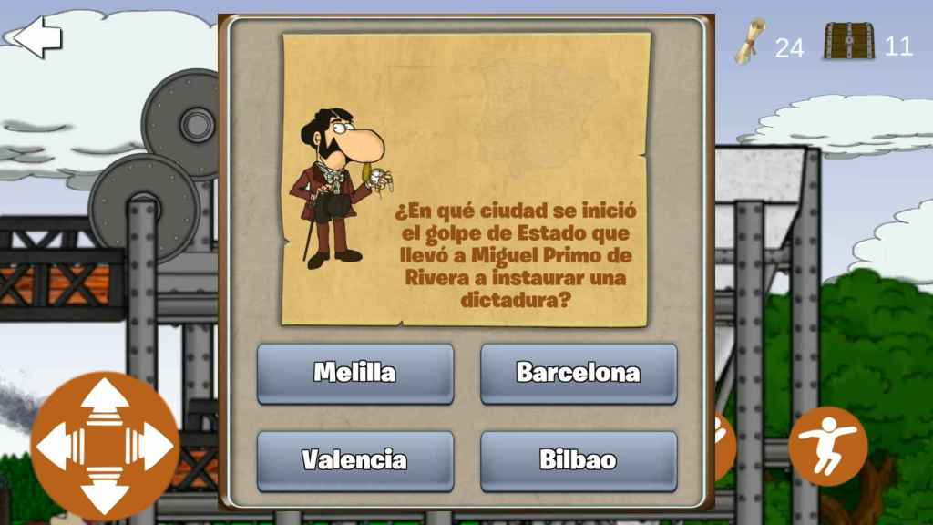 Fotograma de una pregunta del juego 'Hispania'