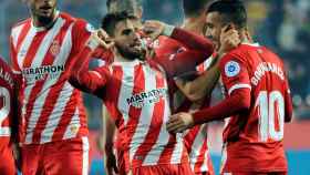 Los jugadores del Girona celebrando un gol