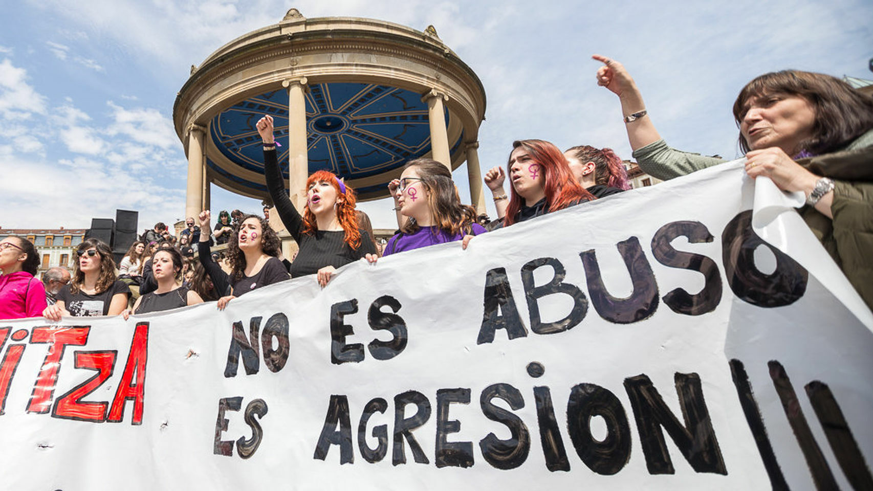 Manifestación en Pamplona tras conocerse la sentencia de 'La Manada'.