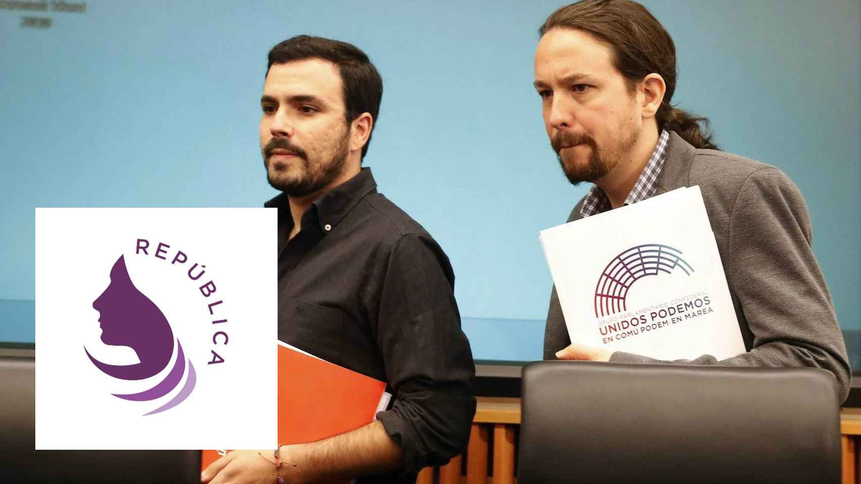 Pablo Iglesias y Alberto Garzón, líderes de Podemos e IU, en el Congreso.