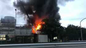 Declarado un incendio en la planta de Ence (Pontevedra)