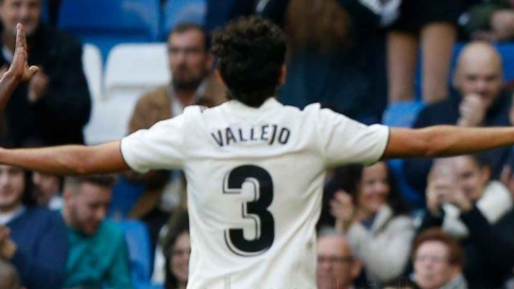 Vallejo, en un partido del Real Madrid