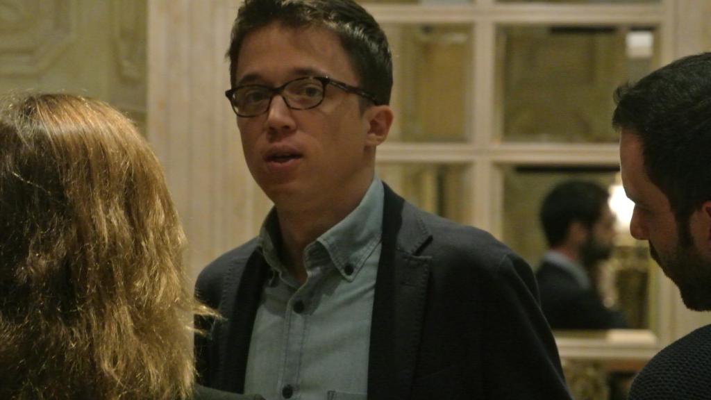 Errejón, minutos antes de intervenir en un desayuno informativo.