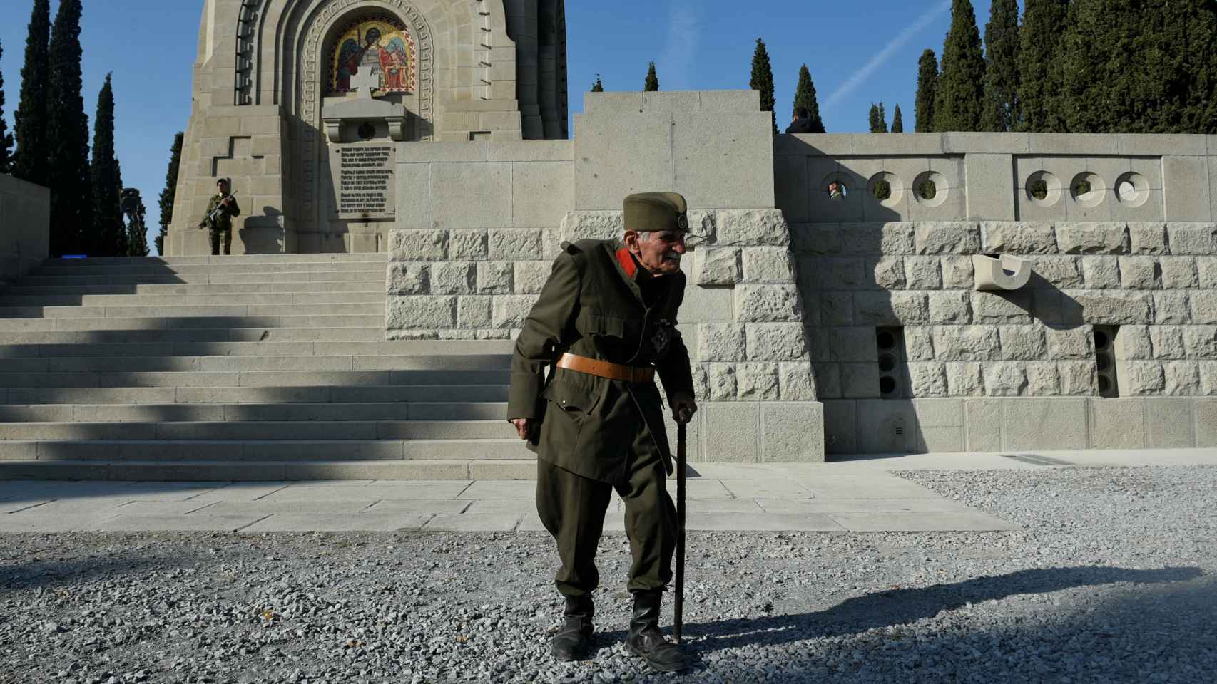 Un veterano de la I Guerra Mundial, durante los actos del centenario del armisticio.