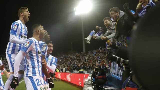 Nyom celebra su gol en el Leganés - Getafe de La Liga