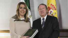 Susana Díaz, presidenta de la Junta en funciones, y Juan Bautista Cano, presidente del Consejo Consultivo.