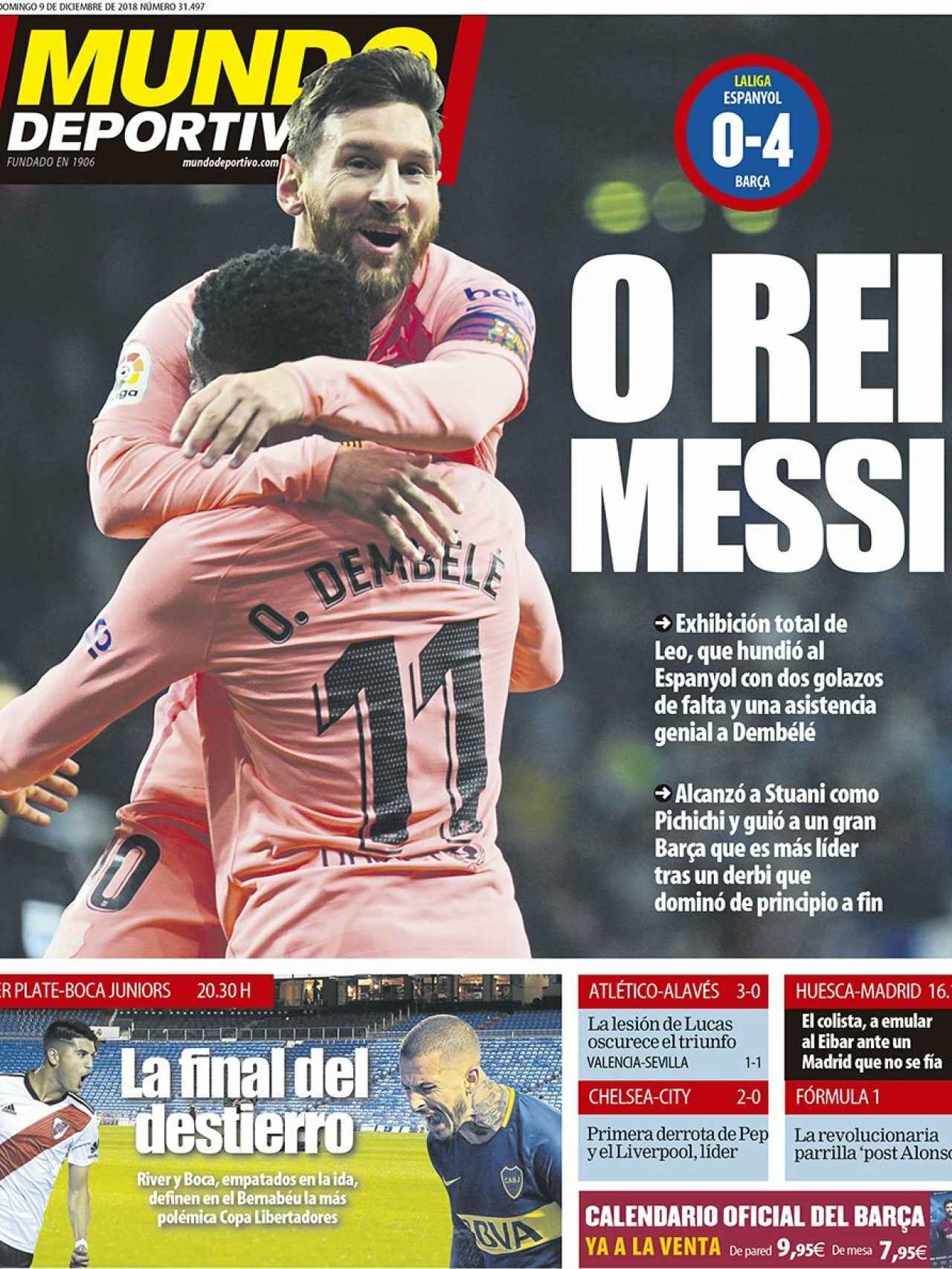 La portada del diario Mundo Deportivo (09/12/2018)