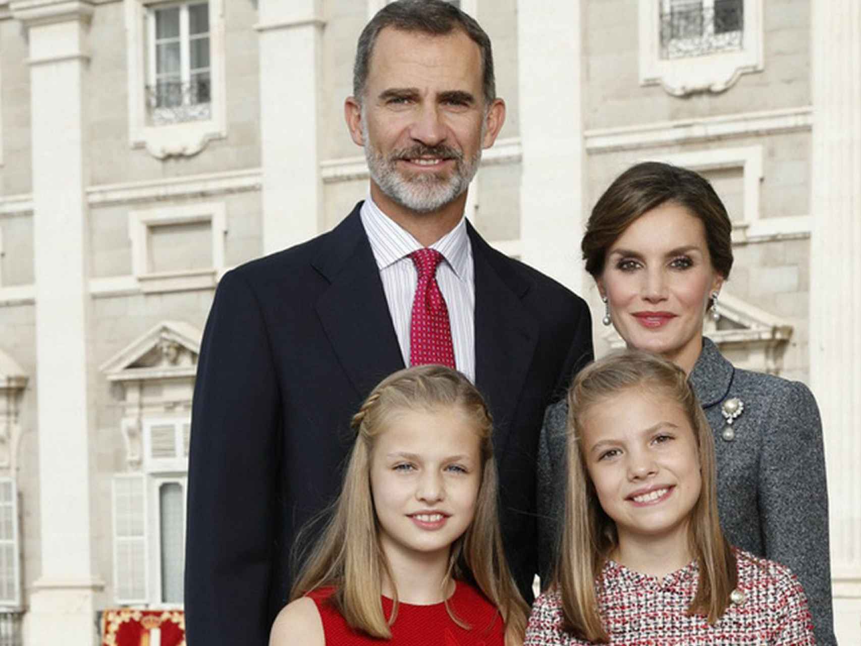 La Familia Real en el 'christmas' navideño de 2017.