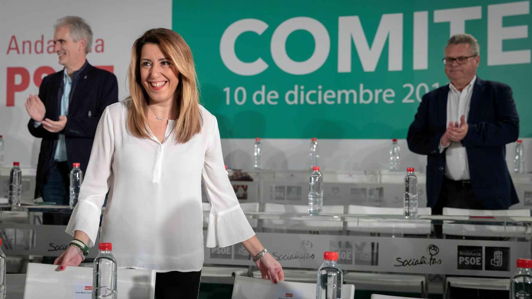 Susana Díaz, presidenta en funciones de Andalucía, este lunes en Sevilla.