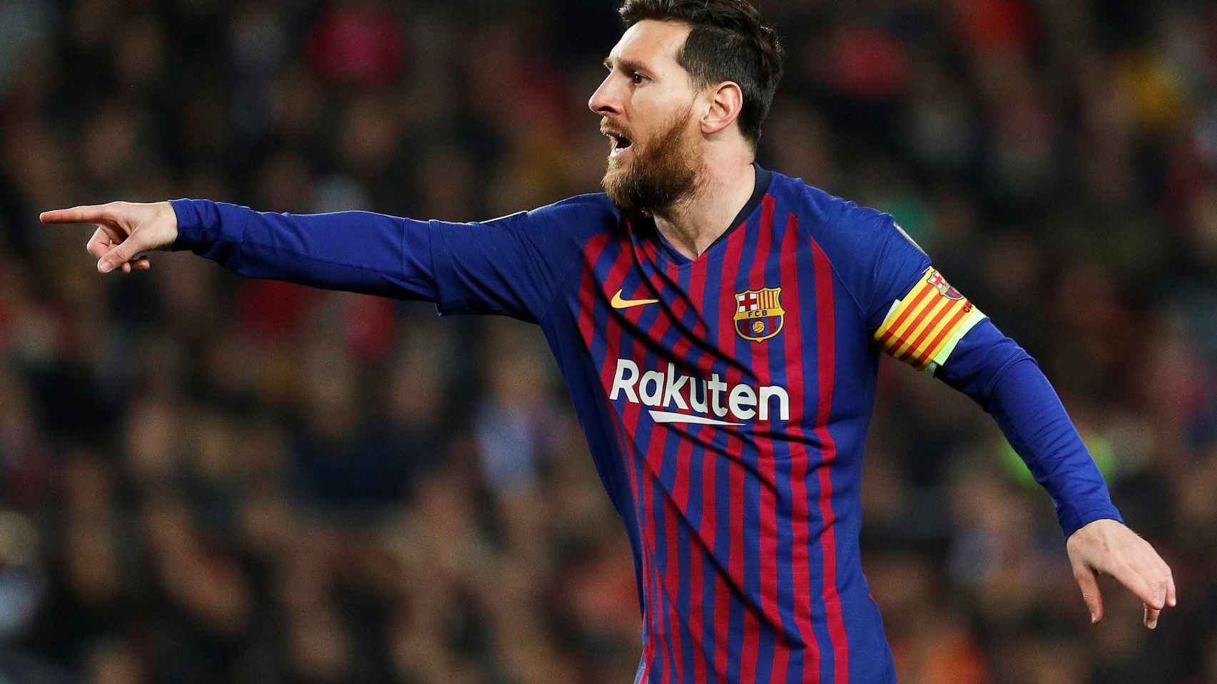 Messi durante un partido con el Barcelona