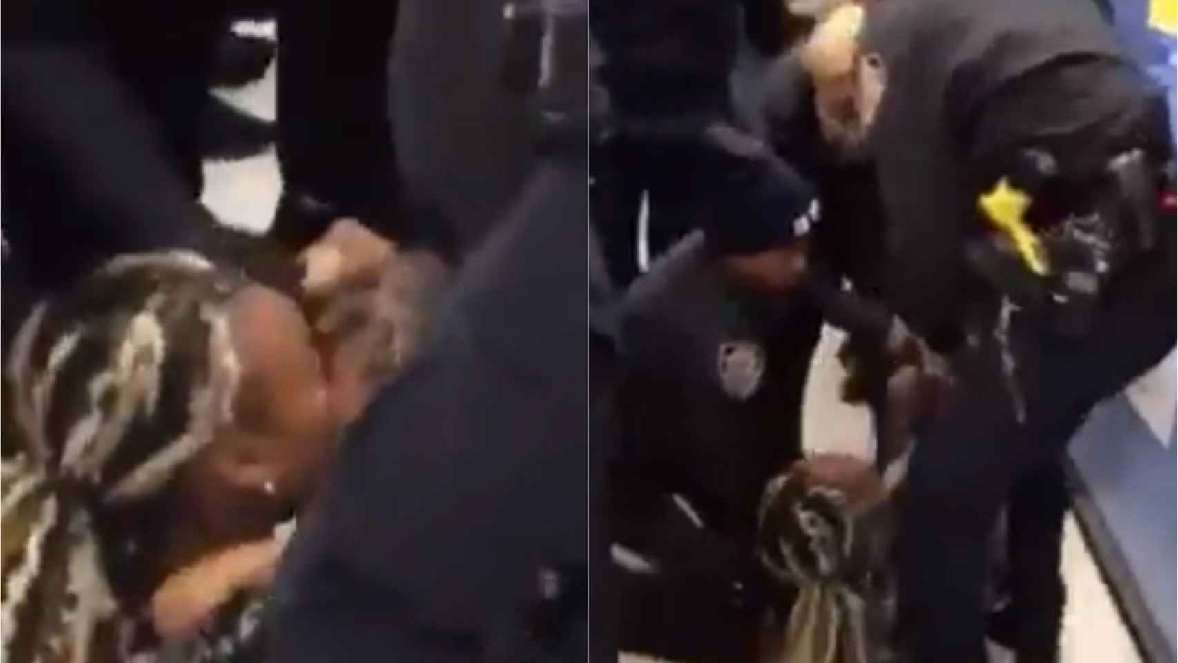 Cuatro policías intentan arrancar de los brazos de su madre negra a un bebé en Nueva York