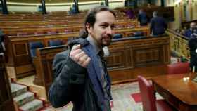 El secretario general de Podemos, a su llegada al Congreso este miércoles.