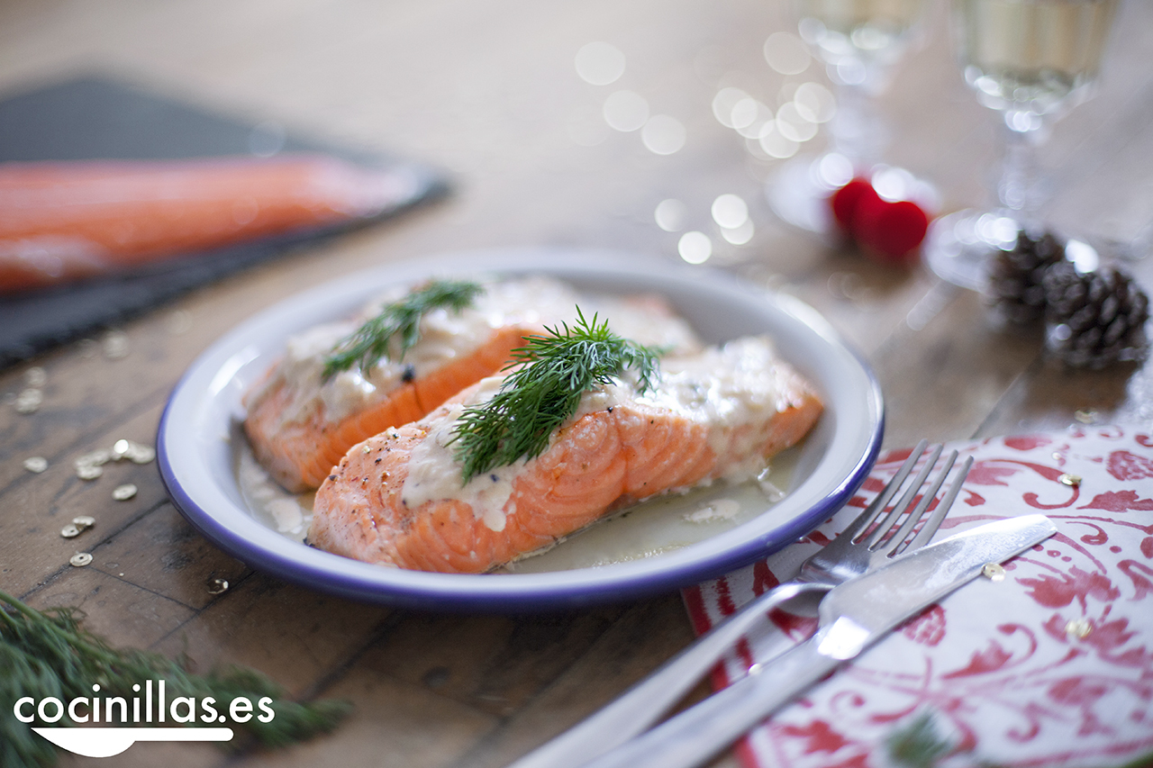Salmón Noruego con salsa de cava y trufas