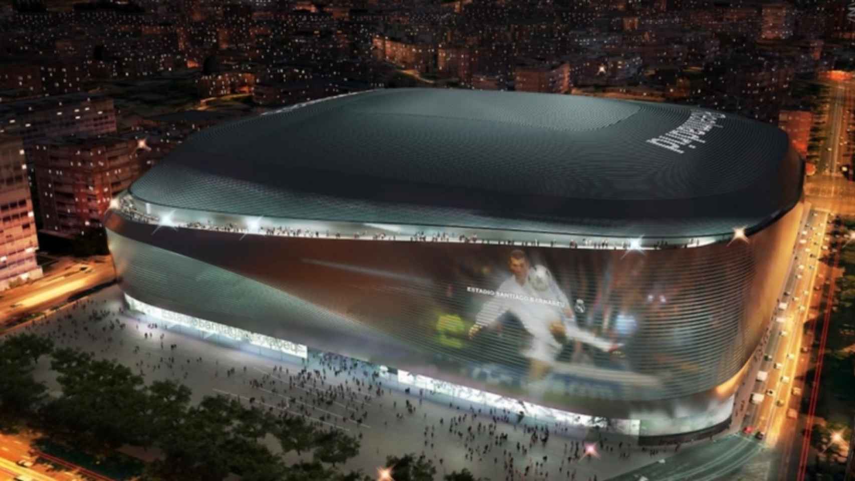 Fachada interactiva del nuevo Santiago Bernabéu