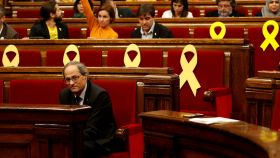 Torra, solo esta semana en el Parlament de Cataluña.
