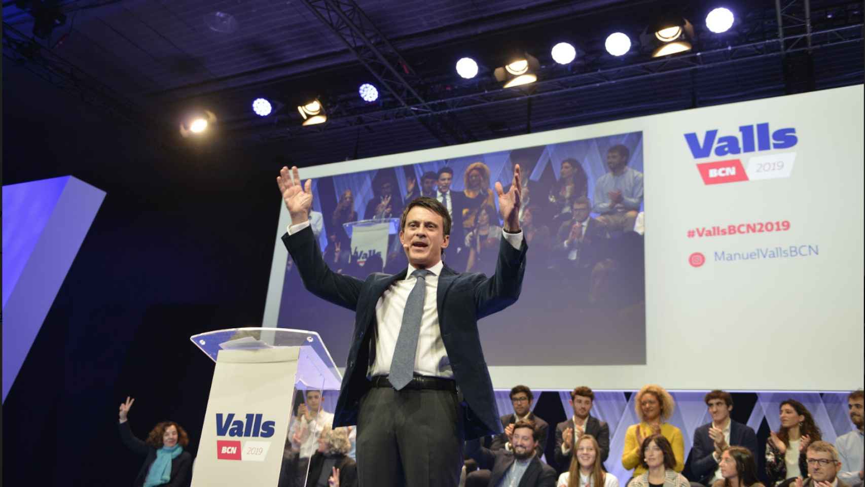 Manuel Valls, durante el acto de presentación de su campaña a la alcaldía de Barcelona.