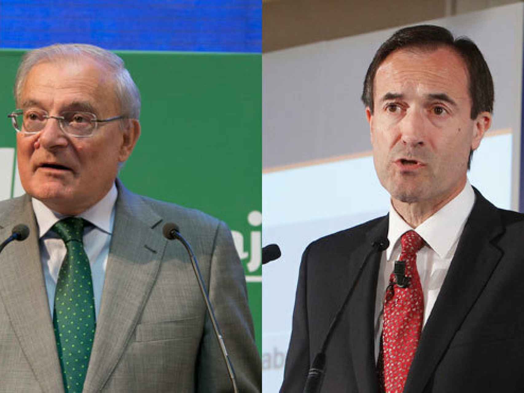 Manuel Azuaga, presidente de Unicaja y Manuel Menéndez, CEO de Liberbank.