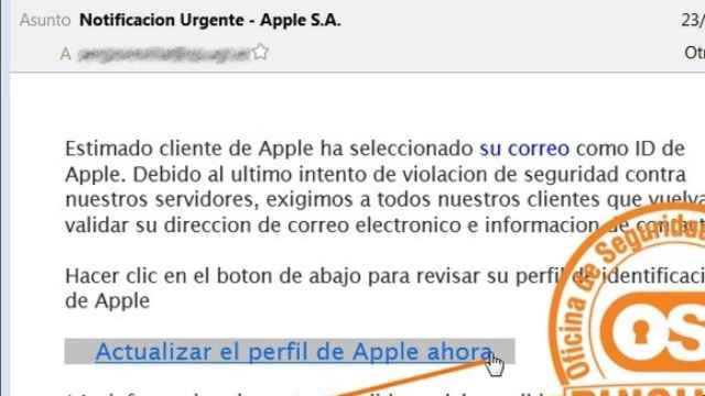 El correo en el que los estafadores alertan de un problema urgente en Apple