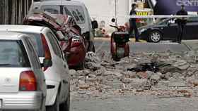 Desprendimiento en Lorca durante el terremoto en mayo de 2011.