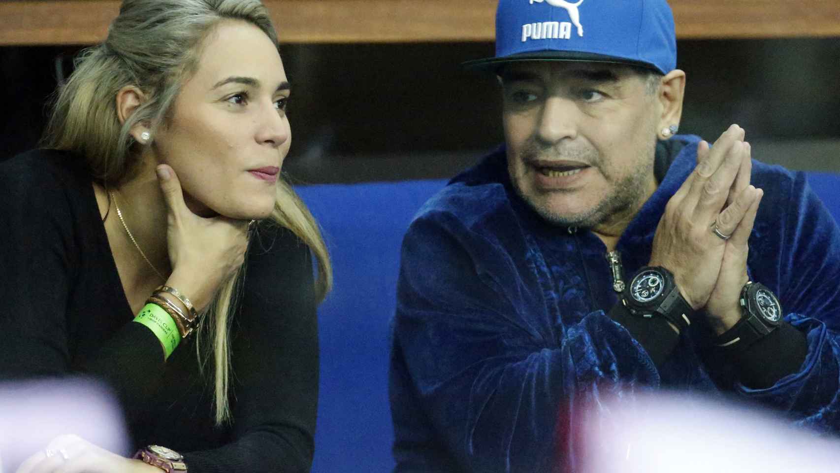 Rocío Oliva y Maradona en una imagen de archivo.