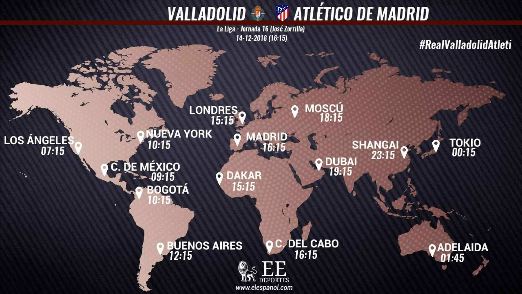 Horario del Valladolid - Atlético
