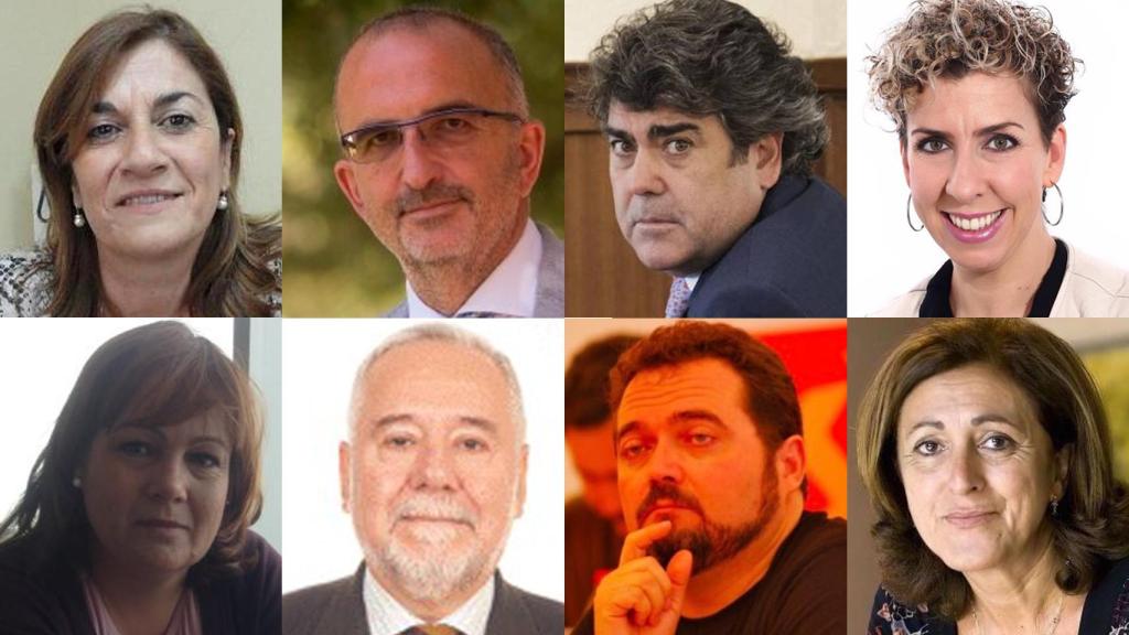 Los consejeros por orden, de izquierda a derecha, de arriba abajo: Josefa Lucas de Prados, Luis García Navarro, Mª José Bayo Martín, Mercedes Gordillo Sánchez, Francisco Rodríguez Martín y Elena Blanco Castilla