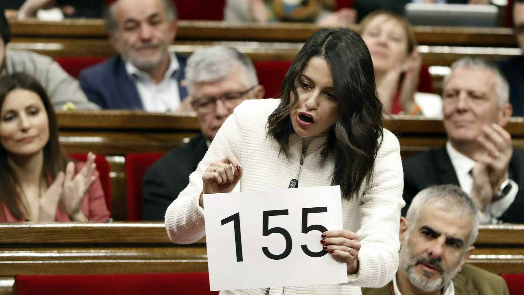 Ines Arrimadas, interpela al presidente de la Generalitat, Quim Torra, en el Parlament